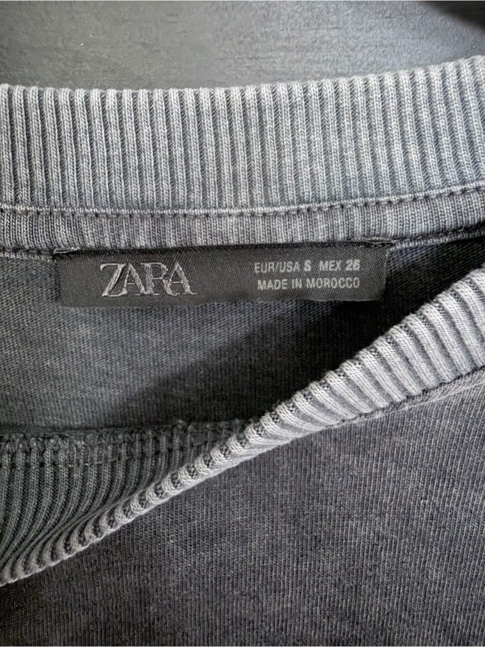 Zara Acid Washed Ruffle-Hem Crop Top - Picture 6 of 6